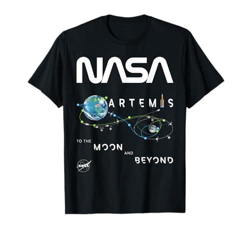 Image of NASA Artemis Mission Exploration Insignia Worm Logo T-Shirt