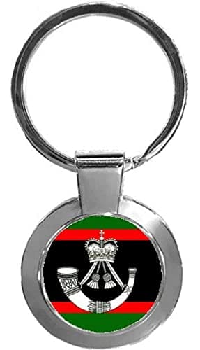 Image of The Rifles British Army Military Luxury Round Shaped Metal Keyring And Gift Box