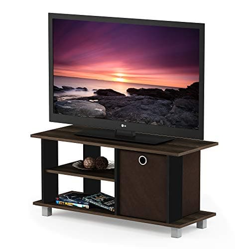 Image of Furinno SIMPLISTIC TV Stand, Entertainment Center, TV Console for TV up to 33 Inch with Bin Drawers, for Living Room, Bedroom, Columbia Walnut