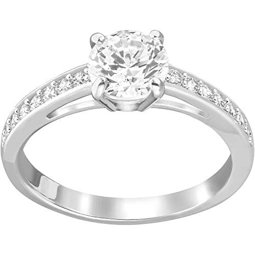 Image of Swarovski womens Ring, Attract Ring, Rhodium plated,Zirconia / White, 50