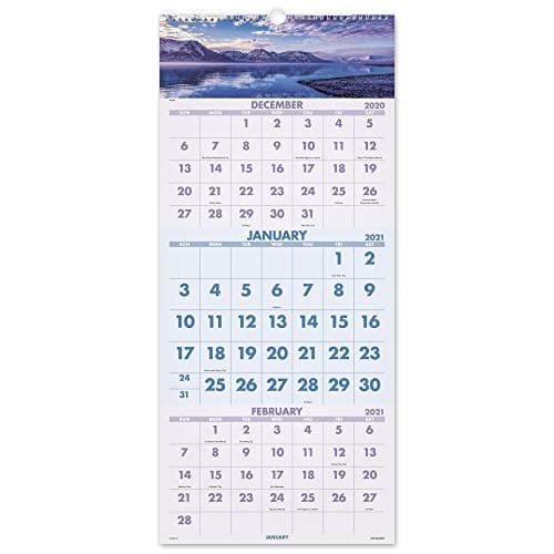 Image of 2021 Wall Calendar by AT-A-GLANCE, 12" x 27", Large, Scenic 3-Month, Wirebound (DMW5032821)