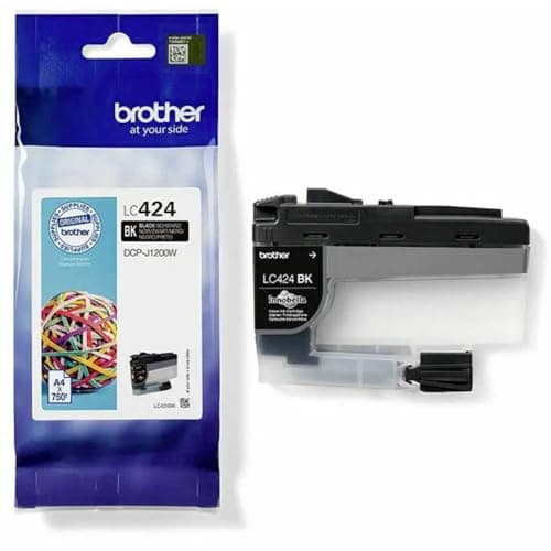 Image of Brother LC-424BK Inkjet Cartridge, Black, Single Pack, Standard Yield, includes 1 x Inkjet Cartridge, Brother Genuine Supplies
