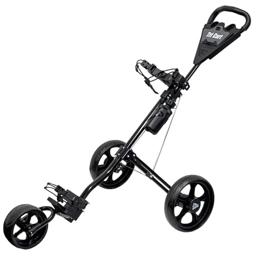 Image of Longridge Golf Tri Cart 3 Wheel Push Trolley – Lightweight Foldable Design, Easy Maneuverability, Durable Golf Bag Carrier