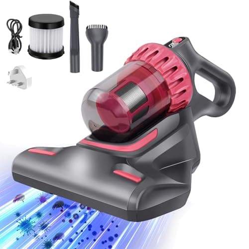 Image of Handheld Mattress Vacuum Cleaner Cordless Deep Cleaning Bed Sofa Cleaner Machine with UV Lamp, 10Kpa Anti-Dust Mite Bed Vacuum Cleaner, Mattress Cleaner Machine with LED Screen & HEPA Filtration