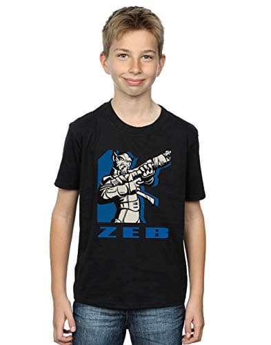 Image of Star Wars Boys Rebels Zeb T-Shirt Black 7-8 Years