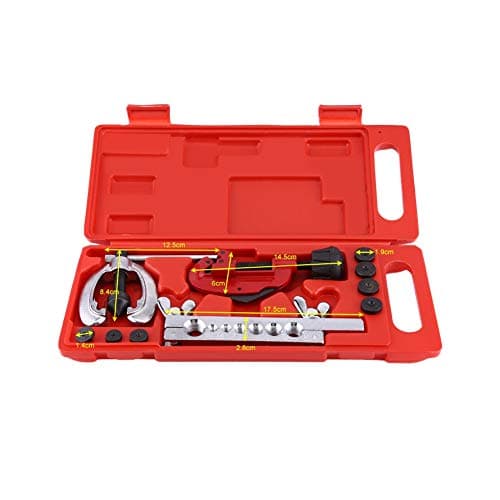 Image of Brake Pipe Flaring Tools,10 Pcs Flaring Tool Metric Pipe Flaring Kit and Cutting Kit Brake Fuel Tube Repair Flare Tool Set for Pipe Cutting Flaring