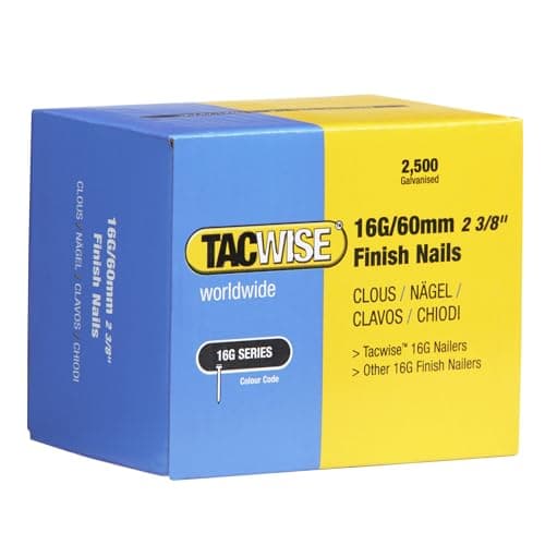 Image of Tacwise 0300 Type 16G / 60 mm Galvanised Finish Nails, Pack of 2500
