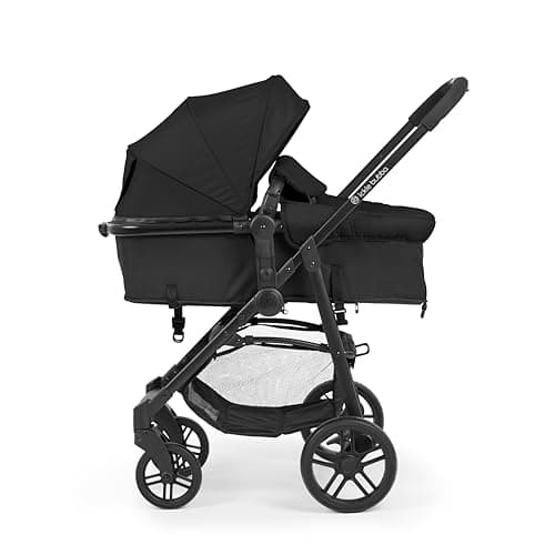Image of Ickle Bubba Star 3-in-1 Travel System with Astral Group 0+ Car Seat (Black) – Convertible Pushchair Seat, Reversible Seat, One-Hand Fold, UPF 50+ Hood & Spacious Basket