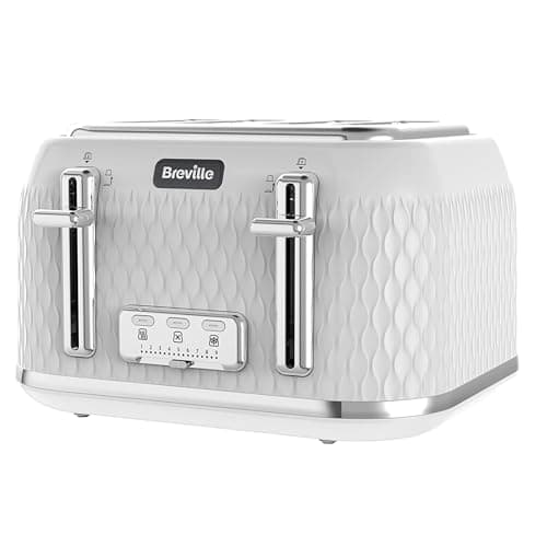 Image of Breville Curve 4 Slice Toaster with High Lift & Wide Slots | White & Chrome [VTT911]
