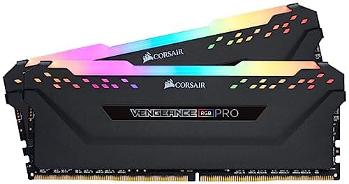Image of CORSAIR VENGEANCE RGB PRO DDR4 RAM 16GB (2x8GB) Up to 3200MHz CL16-18-18-36 1.35V Intel AMD Desktop Computer Memory - Black (CMW16GX4M2C3200C16)