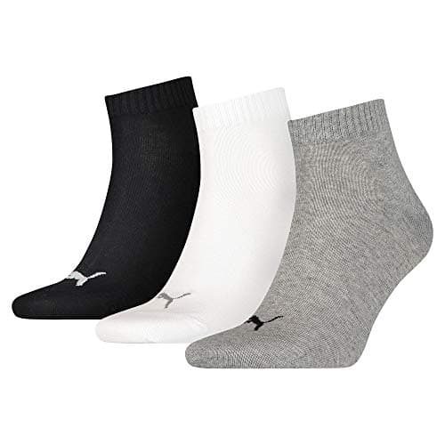 Image of PUMA Unisex Puma Unisex 3p Quarter Plain Sock, White (White), 2.5-5 UK