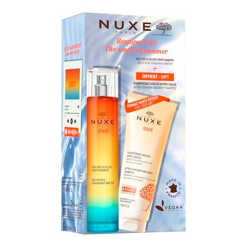 Image of Nuxe The Smell of Summer (£49 Value) - Fragrant Water 100ml & After-Sun Hair & Body Shampoo 200ml - Vegan Body Care & Fragrance Duo with Exotic Notes - Holiday Essentials & Travel Mini Gift Set
