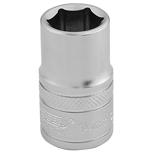 Image of Draper 16604 1/2" Square Drive 6 Point Socket, 14mm Size , Blue