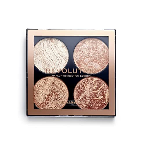 Image of Makeup Revolution Cheek Kit, Face Bronzer & Highlighter Palette, Highly Pigmented Shimmer Formula, 4 Shades, Don't Hold Back, 8.8g