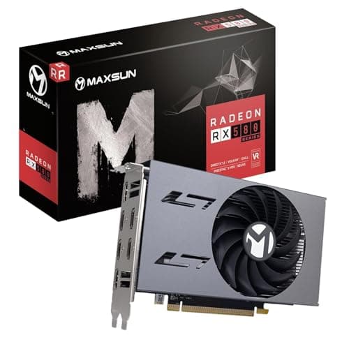Image of maxsun AMD Radeon RX 580 8GB 2048SP GDDR5 Computer Video Graphics Card GPU for PC Gaming, Monitoring, Stock Trading etc 256-Bit 6 HDMI Multi Monitors Screen Extend DirectX 12