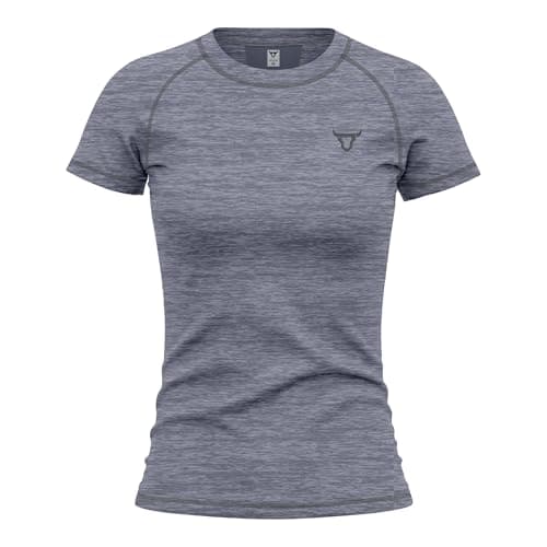 Image of Women's Short Sleeve Quick Dry Fit Active T-Shirts Moisture Wicking Athletic Round Neck Gym Tee Exercise Yoga Ladies Tops (UK, Alpha, M, Regular, Regular, M.Grey)