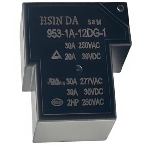 Image of 953-1A-12DG-2 12VDC 5-Pin PCB Power Relay, 1 Form A (SPST-NO) 30A 250VAC/30VDC, Sealed — Compatible with HSINDA 953G Footprint, HVAC Furnace Blower Compressor Appliance Control Board