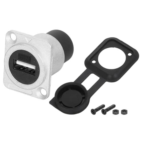 Image of sourcing map 2Pcs USB 2.0 Panel Mount Coupler, D-Type USB Pass Through Connector, 480Mbps Silver Bulkhead Extension for Home/Office/Industrial