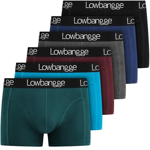 Image of Lowbangge Boxer Shorts Mens Underwear Multipack 6 Pack, No Itchy Labels, Cotton Boxers for Men Underwear, Breathable & Comfortable