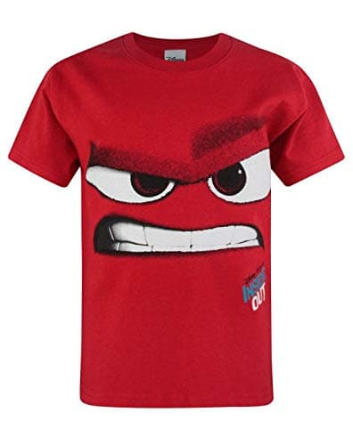 Image of Disney T-Shirt for Boys Inside Out Anger Face Red Top Kids Girls 3-4 Years