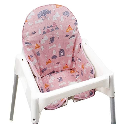Image of ZARPMA Cotton Seat Covers for IKEA Antilop Highchair, Foldable Baby Highchair Cover with Forest Pattern (Pink Forest)