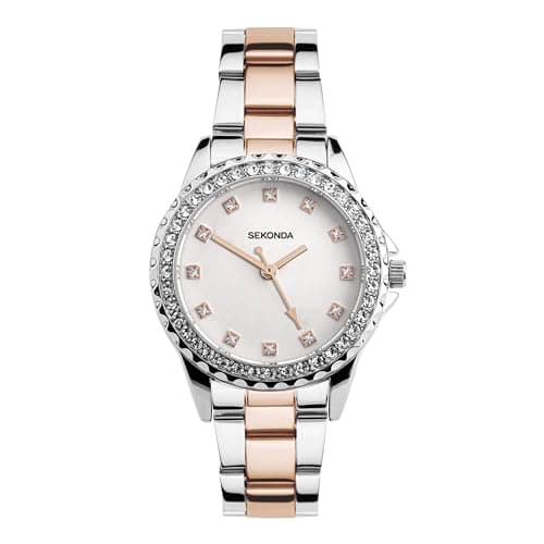 Image of Sekonda Dress Elizabeth Ladies 36mm Quartz Watch in Silver with Analogue Display and Two Tone Alloy Strap 40645