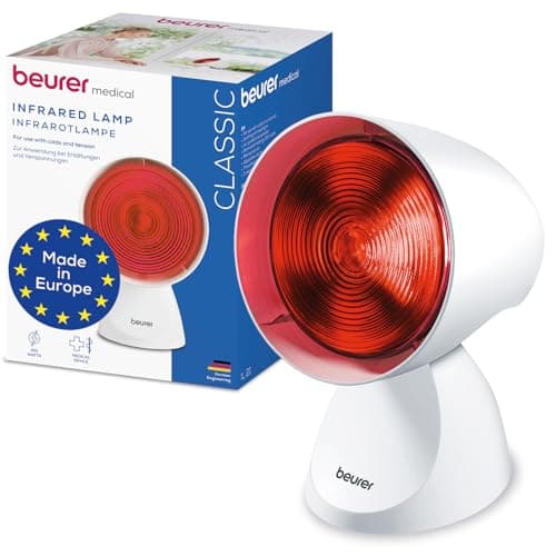 Image of Beurer IL21 Infrared Heat Lamp | Warm and soothing infrared light | Helps ease muscle aches and joint stiffness | Speed recovery from the common cold | Improve complexion | With 5 angles of inclinatio