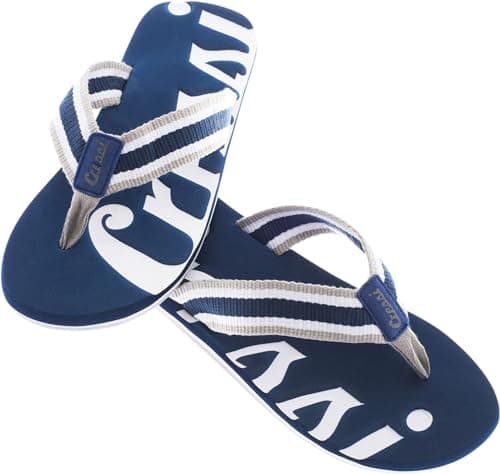 Image of Cressi Men's Kids Portofino Beach Flip Flops White Blue Size 41, Blue White, 7 UK