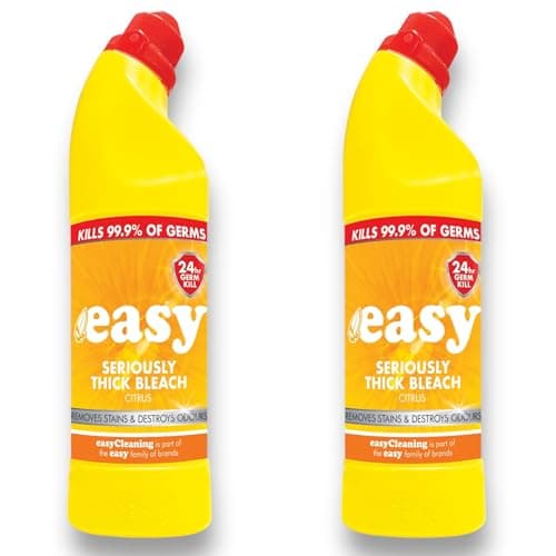 Image of Easy thick bleach, Citrus, 750ml x 2, Cleans, Removes Stains, Freshens and Neutralises Odours