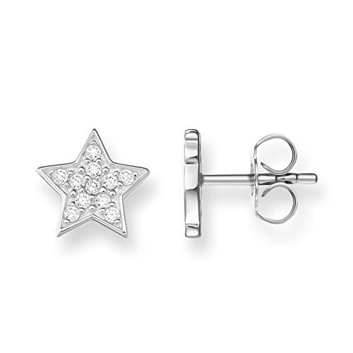 Image of Thomas Sabo Women Stud Earrings Star Zirconia 925 Sterling Silver H1868-051-14