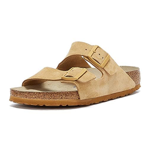 Image of Birkenstock Arizona Suede Womens Beige Sandals-EU 39