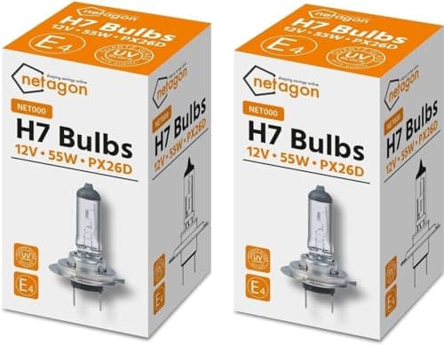 Image of Netagon Brand Car & Van Headlight Bulbs H7 Bulbs 477 499 12v 55W PX26d - Pack of Two