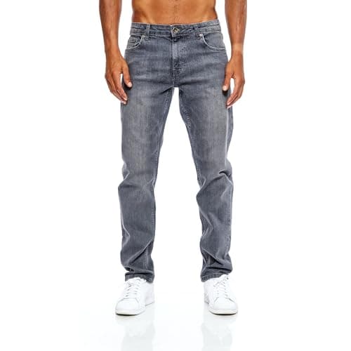 Image of Jeel Men's Jeans - Regular-fit - Straight-Cut - Stretch - Jeans Trousers - Basic Washed 04-Grey 34W / 32L