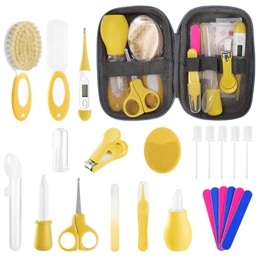 Image of Baby Healthcare and Grooming Kit for Newborn Kids, 24PCS Upgraded Safety Baby Care Kit, Newborn Nursery Health Care Set, Baby Care Products (Yellow)
