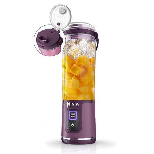 Image of Ninja Blast Portable Blender, 530ml, Leakproof Lid & Sip Spout, Powerful Cordless Mini Blender, Rechargeable, Portable Smoothies, Protein Shakes, Blends Ice & Frozen Fruit, Purple, BC151UKPR