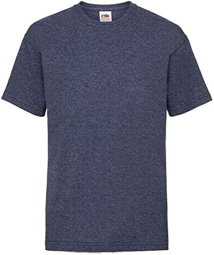Image of Fruit of the Loom Childrens/Kids Unisex Valueweight Short Sleeve T-Shirt (12-13) (Vintage Heather Navy)