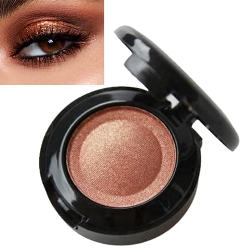 Image of Golden Brown Eyeshadow - Highly Pigmented Pearl Shimmer with Mirror and Brush, Waterproof for Eye Make-Up