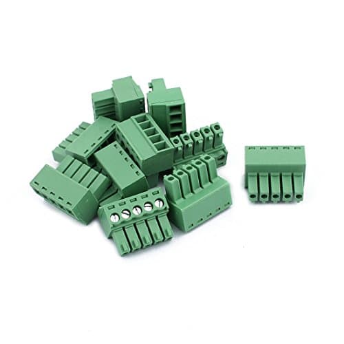 Image of sourcingmap 10Pcs 300V KF2EDGK 3.5mm Pitch 5-Pin PCB Screw Terminal Block Connector