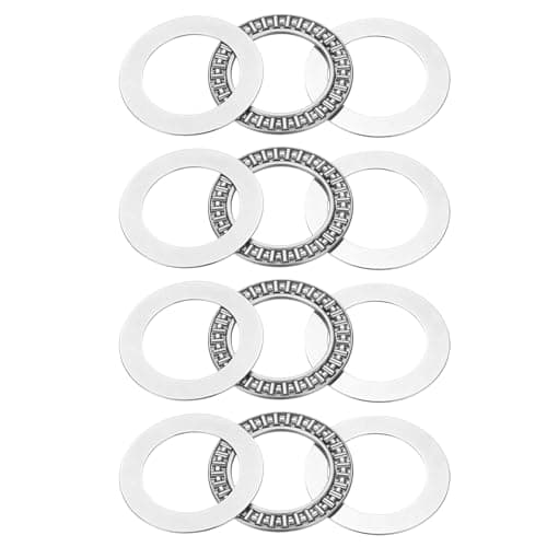Image of sourcing map 4 Sets AXK4060 Thrust Needle Roller Bearings with 8 Washers, Chrome Steel Needle Roller Bearings, ID 40mm, OD 60mm, Thickness 5mm