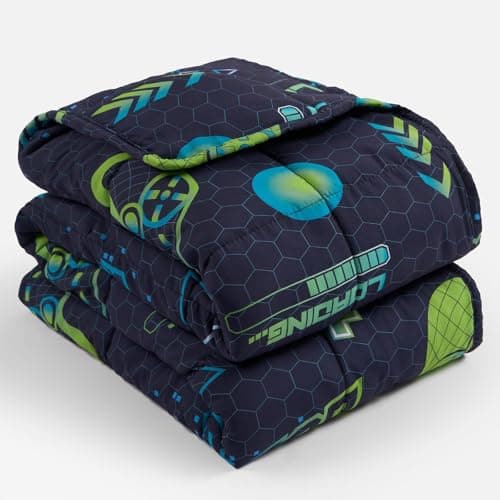 Image of OHS Weighted Blanket for Adults, 3kg Gaming Weighted Blanket Microfibre Sleep Therapy Anxiety Relief Weighted Heavy Blanket Xmas Gifts, Blue - 150 x 100cm (Disclaimer:Only suitable for age 3+years)
