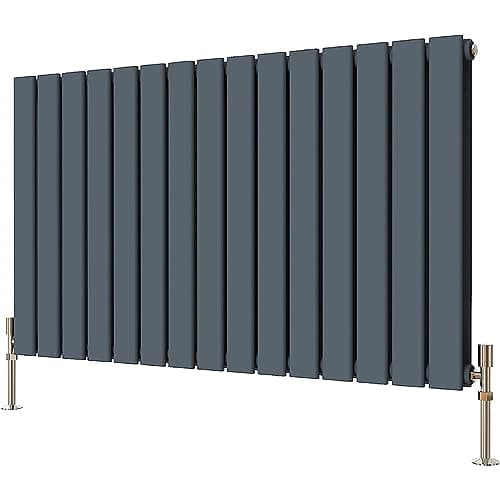 Image of Radbliss Horizontal Flat Panel Radiator 600x1020mm Anthracite Matt Grey Double Design RAD Central Heating