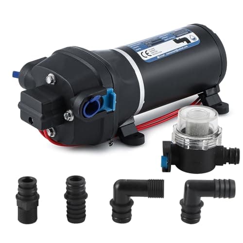Image of Mxmoonant 24V DC Automatic Water Pump, Booster Diaphragm Pump, 40Psi, 2.8Bar, 132W, 17Lpm, Self Priming, Overload Protection, Low Noise, for Caravan, Boat, Wash, Spray, Garden Irrigation