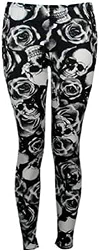 Image of BODYWEAR LTD - Skull Rose Leggings - Workout Running Yoga Leggings for Women - Premium Soft Stretchy Full Length Yoga Pants for Kids (as8, Age, 9_Years, 10_Years, Regular)