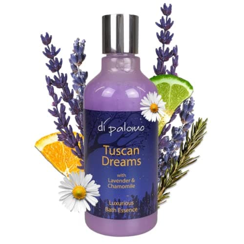Image of Di Palomo Vegan Tuscan Dreams Bath Essence 300ml. Foaming Bubble Bath. Luxury Shower Gel & Body Wash with Nourishing Skin Care. Bath Foam Gifts for Her. Relaxation Gifts for Women.