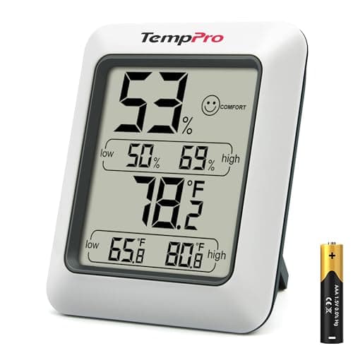 Image of TempPro TP50 Digital Thermo-Hygrometer Indoor Room Thermometer with Recording and Climate Indicator for Room, Climate Control Monitor