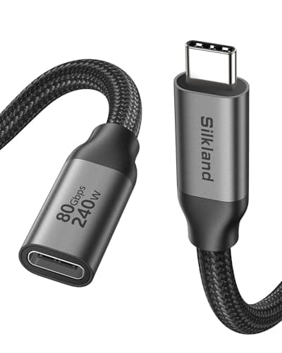 Image of Silkland 80Gbps USB 4 Extension Cable for Thunderbolt 5/4, [240W Charging, 8K 60Hz] USB C Extender 2M, 4K@540Hz Type C Male to Female Adapter Compatible for USBC Hub, iPhone 17/16, MacBook, iPad