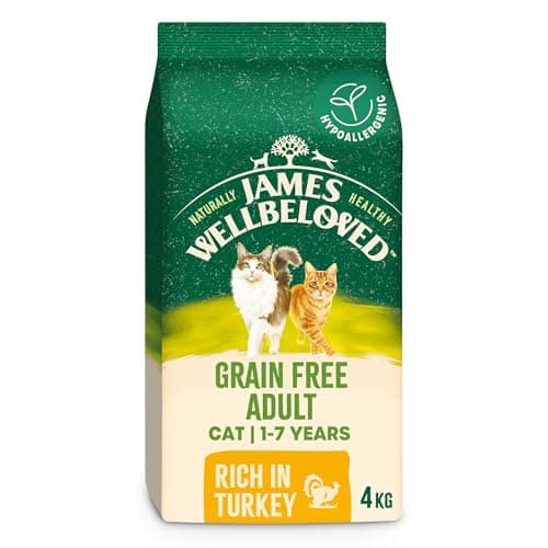Image of James Wellbeloved Hypoallergenic Dry Cat Food for Adult Cats Grain Free Turkey 4 kg