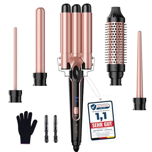 Image of BESTOPE PRO 5 in 1 Curling Iron, Curling Wand Set with Negative Ion Thermal Brush and 4 Interchangeable Ceramic Curling Irons (0.35“-1.5”), Fast Heating Crimper Hair Tool in All Hair Type, Women Gifts
