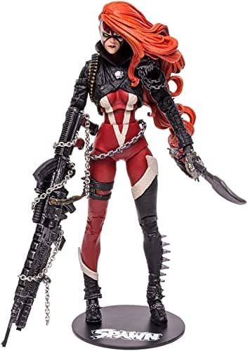 Image of McFarlane Toys, Spawn Comic 7-inch Deluxe She Spawn Action Figure with 22 Moving Parts, Collectible Figure with Accessories and Collectors Stand Base – Ages 12+