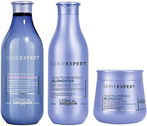 Image of L'Oreal Professionnel Serie Expert Blondifier Shampoo Cool 300ml, Conditioner 200ml & Masque 250ml